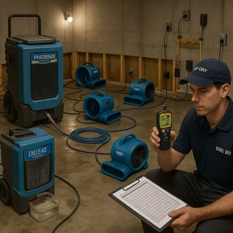 Structural Drying and Dehumidification process in North Kensington, MD